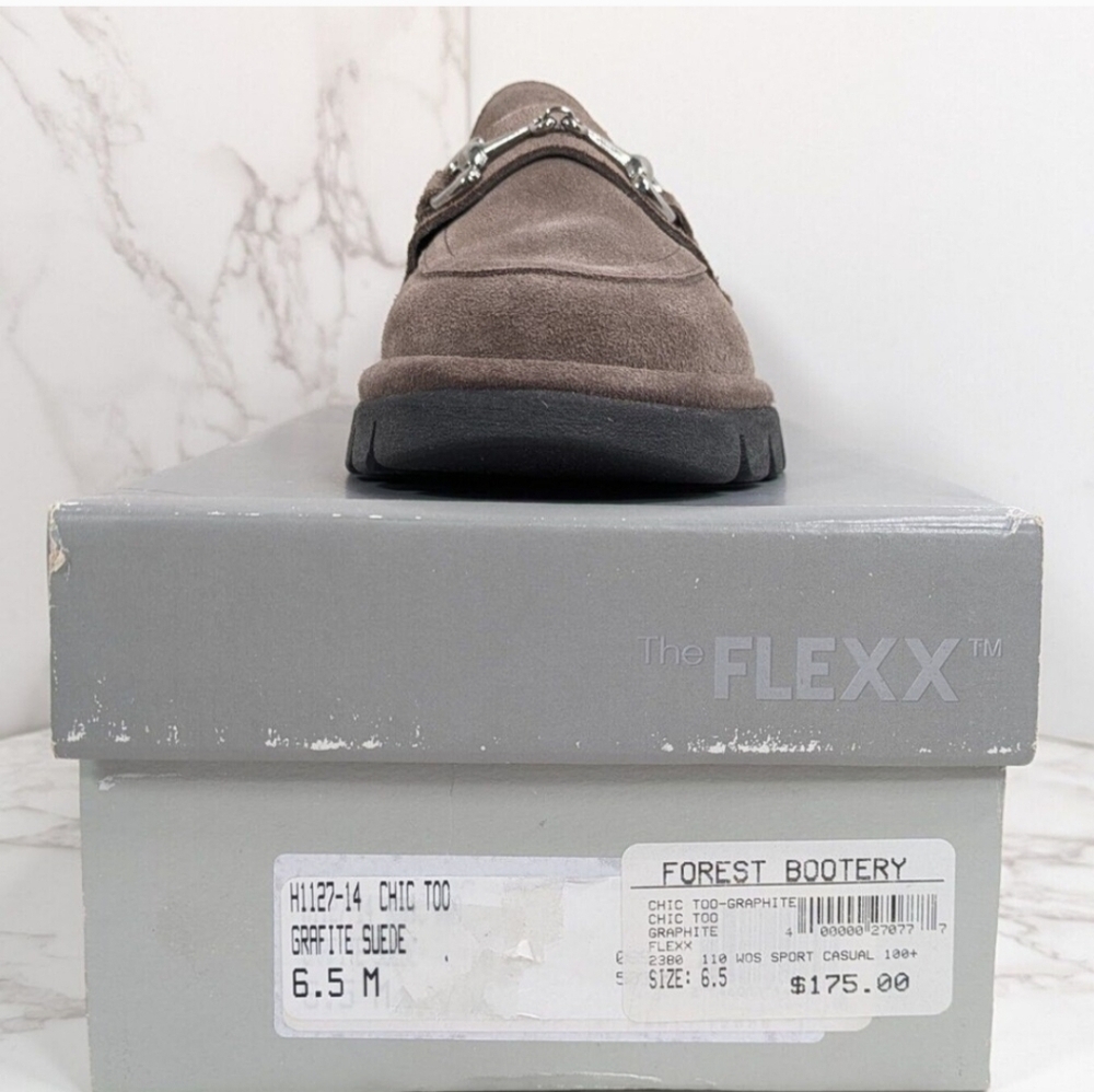 NWT FLEXX CHIC TOO GRAPHITE SUEDE BIT LOAFER SZ 6.5 - Picture 7 of 8